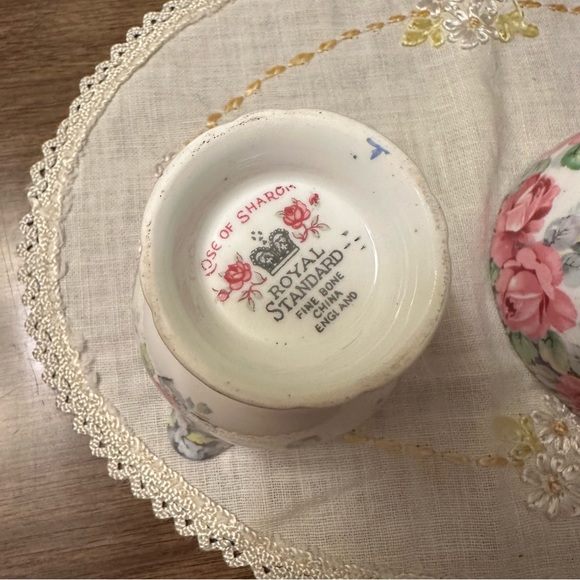Royal Standard Rose of Sharon Creamer and Sugar Bowl Bone China Set - England - Picture 5 of 10